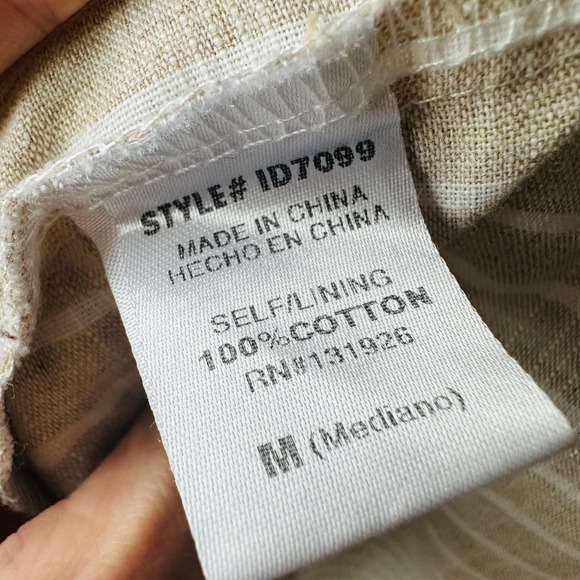 Tea N Rose Embroidered Floral Striped Babydoll Dress Tan White ID7099 Mens M - Picture 5 of 6